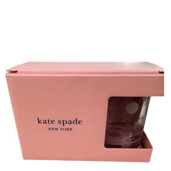 Kate Spade x Lenox Pearl Place Polka dot etched glasses wine whiskey stemless - Picture 5 of 9